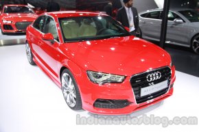 Audi A3 sedan front three quarters at Auto Expo 2014