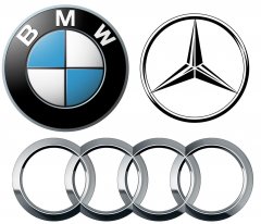 BMW Mercedes Audi logos1 750x643 By The Numbers: U.S. luxury car sales in April 2015