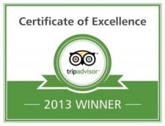 Timber tops Luxury Cabin Rentals 2013 Certificate of Excellence Award