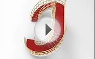 Double Stairs with Carpet and Handrail 3D model preview video